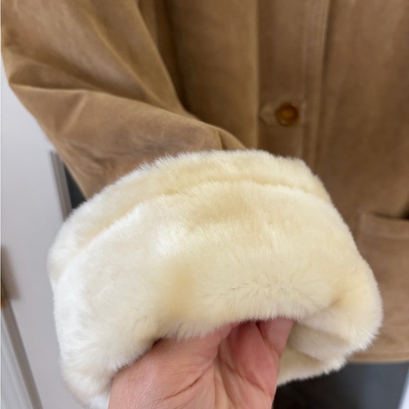 Dennis Basso WOMENS Shearling Genuine Leather Coat - Size L - Picture 3 of 6